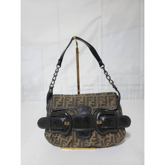 Authentic Fendi Tobbaco Zucca Canvas and Leather B Bis Hobo Shoulder Bag… - Picture 5 of 14